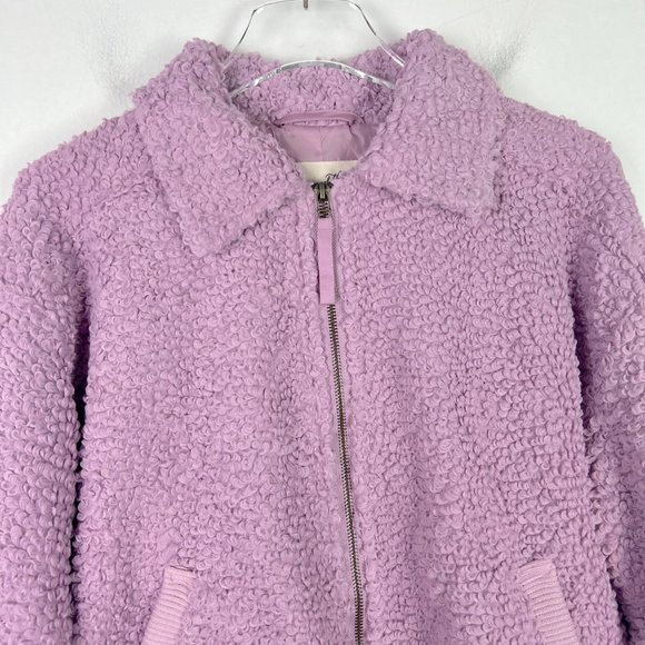 NWT Universal Thread Collared Sherpa Bomber Jacket Mauve Magic Size Large L NEW - Picture 3 of 14